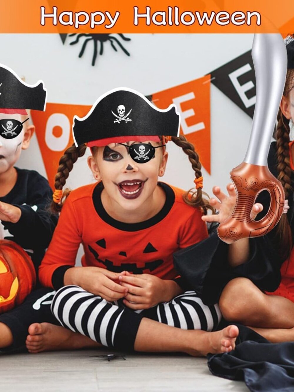 18 Pcs Pirate Party Accessories for Kids, 6 Hats 6 Patches 6 Swords - Picture 2 of 7